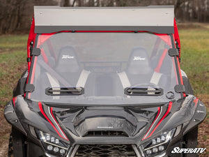 SuperATV vented full windshield on a Kawasaki Teryx KRX 1000, side view