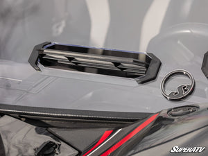 SuperATV vented full windshield on a Kawasaki Teryx KRX 1000, detail view