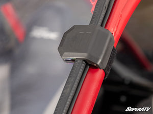 SuperATV vented full windshield on a Kawasaki Teryx KRX 1000, mounted view