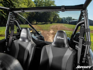 SuperATV rear windshield on a Kawasaki Teryx KRX4 1000, detail view