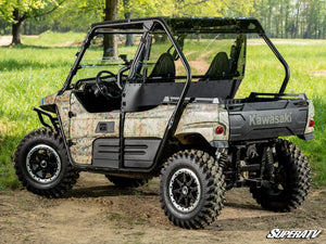 SuperATV rear windshield on a Kawasaki Teryx, angle view