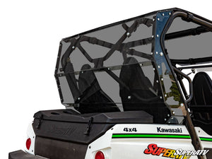 SuperATV rear windshield on a Kawasaki Teryx4, front view