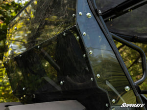 SuperATV rear windshield on a Kawasaki Teryx4, side view