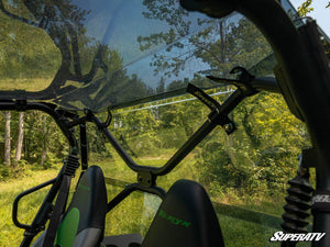 SuperATV rear windshield on a Kawasaki Teryx4 S, front view