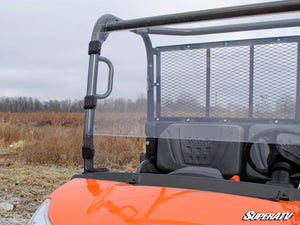 SuperATV full windshield on a Kubota RTV-X, installed close-up