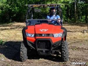 SuperATV Kymco UXV 450i Flip Windshield, angle view