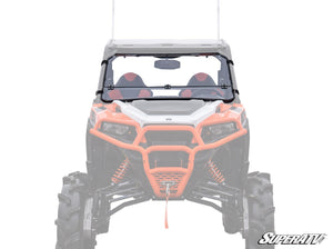 SuperATV flip down windshield on a Polaris General, front view