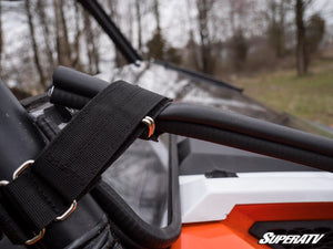 SuperATV flip down windshield on a Polaris General, side view