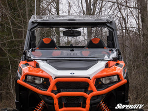 SuperATV flip down windshield on a Polaris General, cab view
