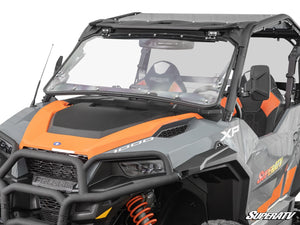 SuperATV flip windshield on a Polaris General, front view