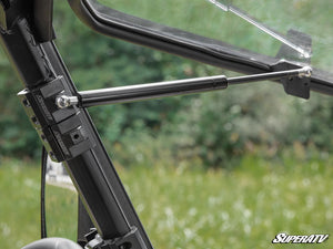 SuperATV flip windshield on a Polaris General, mounted view