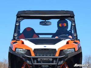 SuperATV full polycarbonate windshield on a Polaris General, angle view