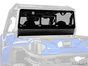 SuperATV glass sliding rear windshield on a Polaris General, front view
