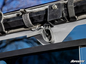 SuperATV glass sliding rear windshield on a Polaris General, alternate angle