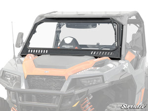 SuperATV glass windshield on a Polaris General, front view