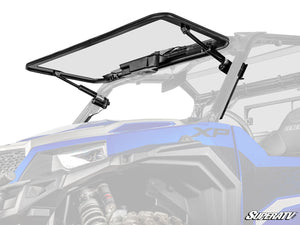 SuperATV MaxDrive Power Flip glass windshield on a Polaris General, front view