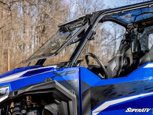 SuperATV MaxDrive Power Flip glass windshield on a Polaris General, alternate angle