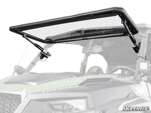 SuperATV MaxDrive Power Flip windshield on a Polaris General, front view