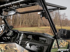 SuperATV MaxDrive Power Flip windshield on a Polaris General, mounted view