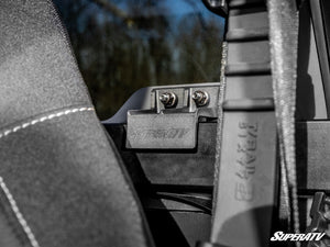 SuperATV rear glass windshield on a Polaris General, cab view