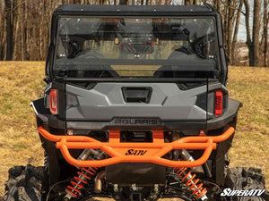 SuperATV rear vented windshield on a Polaris General, side view