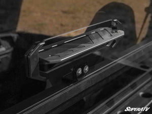 SuperATV rear vented windshield on a Polaris General, cab view