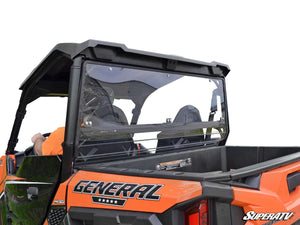 SuperATV rear windshield on a Polaris General, front view