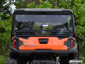SuperATV rear windshield on a Polaris General, side view