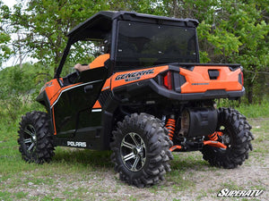 SuperATV rear windshield on a Polaris General, detail view