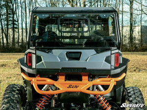 SuperATV sliding rear windshield on a Polaris General, cab view