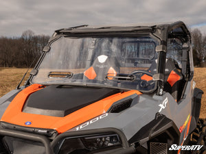 SuperATV vented full windshield on a Polaris General, side view