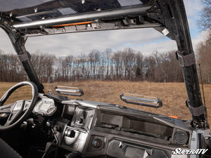 SuperATV vented full windshield on a Polaris General, cab view