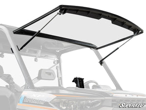 SuperATV flip windshield on a Polaris Ranger 1000, front view