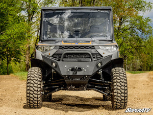 SuperATV flip windshield on a Polaris Ranger 1000, side view