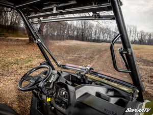 SuperATV Polaris Ranger 500 Flip Windshield, alternate angle