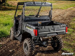 SuperATV Polaris Ranger 500 Rear Windshield, installed view
