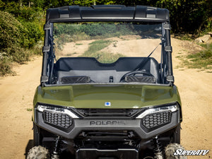 SuperATV Polaris Ranger 500 Vented Full Windshield, installed view
