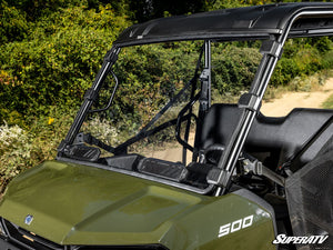 SuperATV Polaris Ranger 500 Vented Full Windshield, cab view