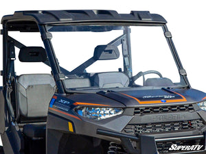 SuperATV full polycarbonate windshield on a Polaris Ranger, front view