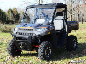 SuperATV full polycarbonate windshield on a Polaris Ranger, cab view