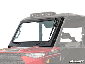 SuperATV glass windshield on a Polaris Ranger, front view
