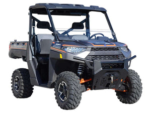 SuperATV half windshield on a Polaris Ranger, front view