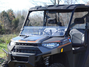 SuperATV half windshield on a Polaris Ranger, side view