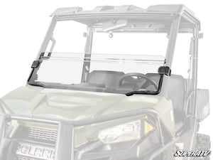 SuperATV half windshield on a Polaris Ranger Midsize, front view