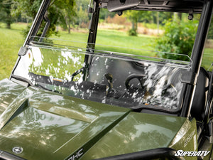 SuperATV half windshield on a Polaris Ranger Midsize, side view