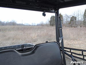 SuperATV rear windshield on a Polaris Ranger Midsize, detail view