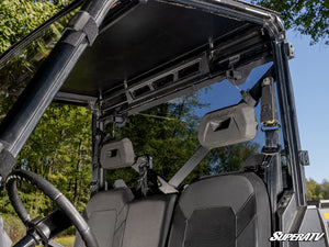SuperATV rear glass windshield on a Polaris Ranger, cab view