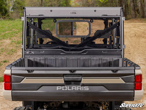 SuperATV sliding rear windshield on a Polaris Ranger, cab view