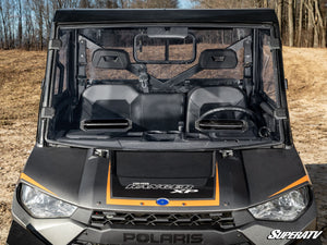 SuperATV vented full windshield on a Polaris Ranger, cab view