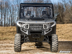 SuperATV full windshield on a Polaris Ranger XD 1500, angle view